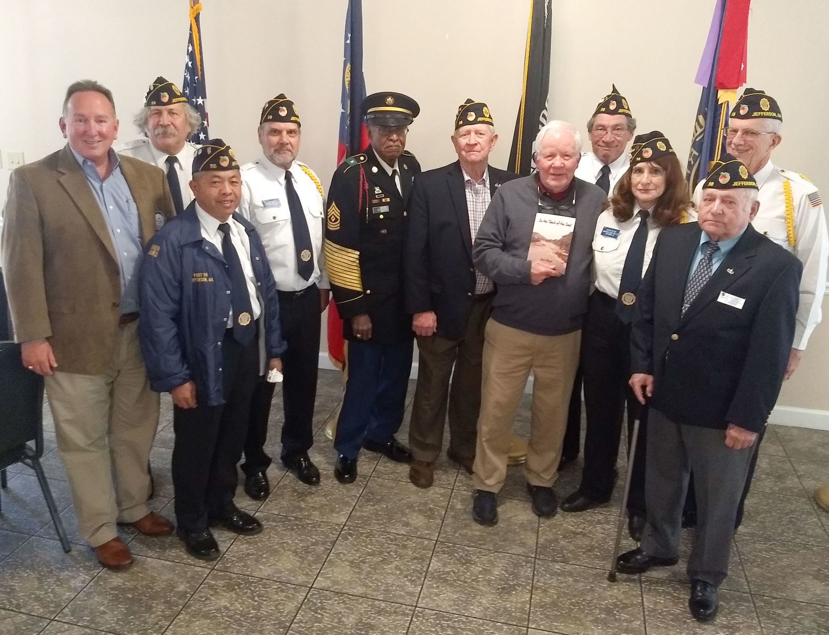 MEMBERS OF AMERICAN LEGION COLOR GUARD POST FLAGS
